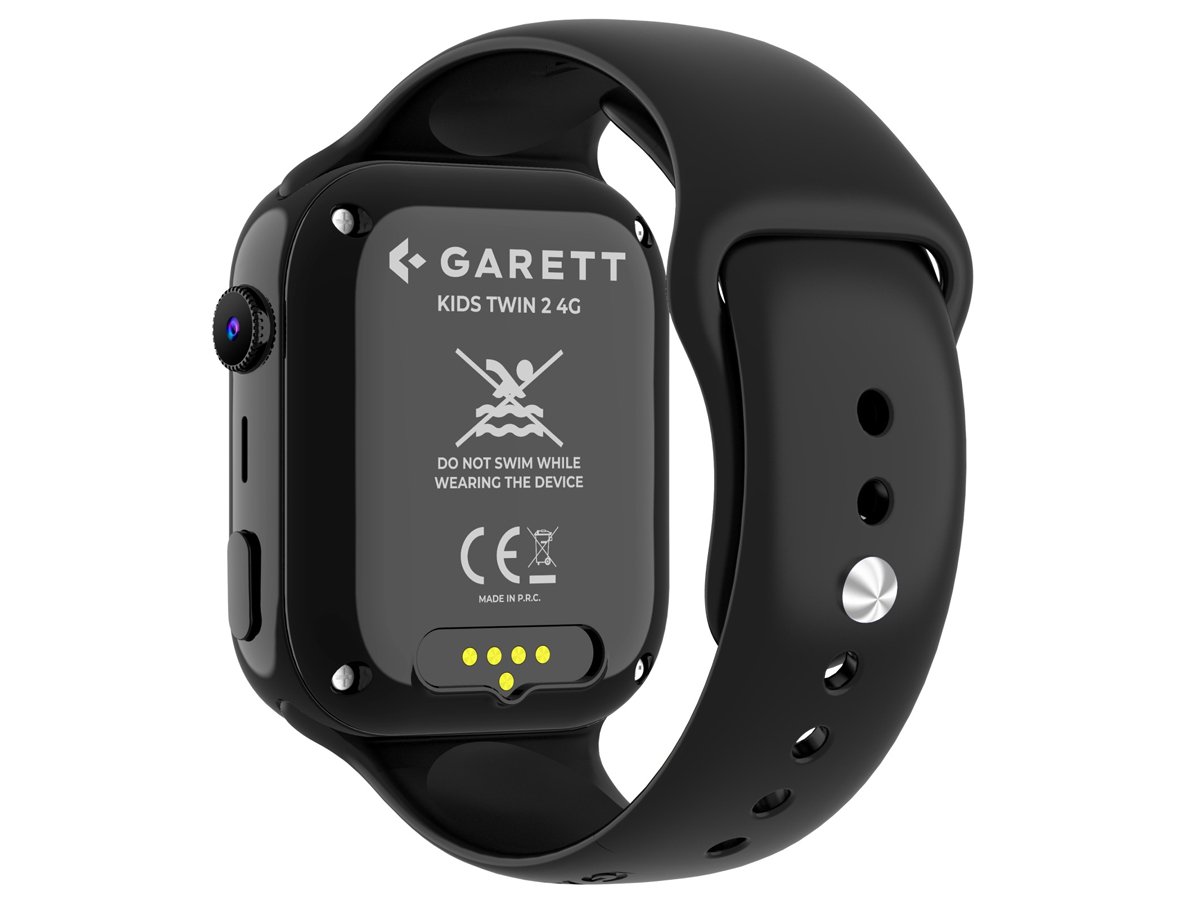 Smartwatch Garett Kids Twin 2 4G Schwarz - Rückansicht im Winkel