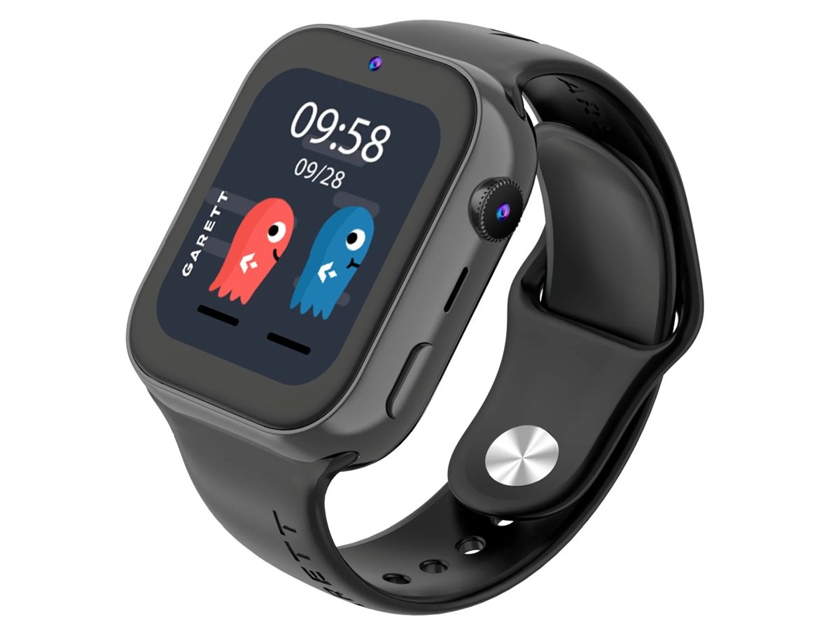 Smartwatch Garett Kids Twin 2 4G Schwarz - Vorderansicht im Winkel