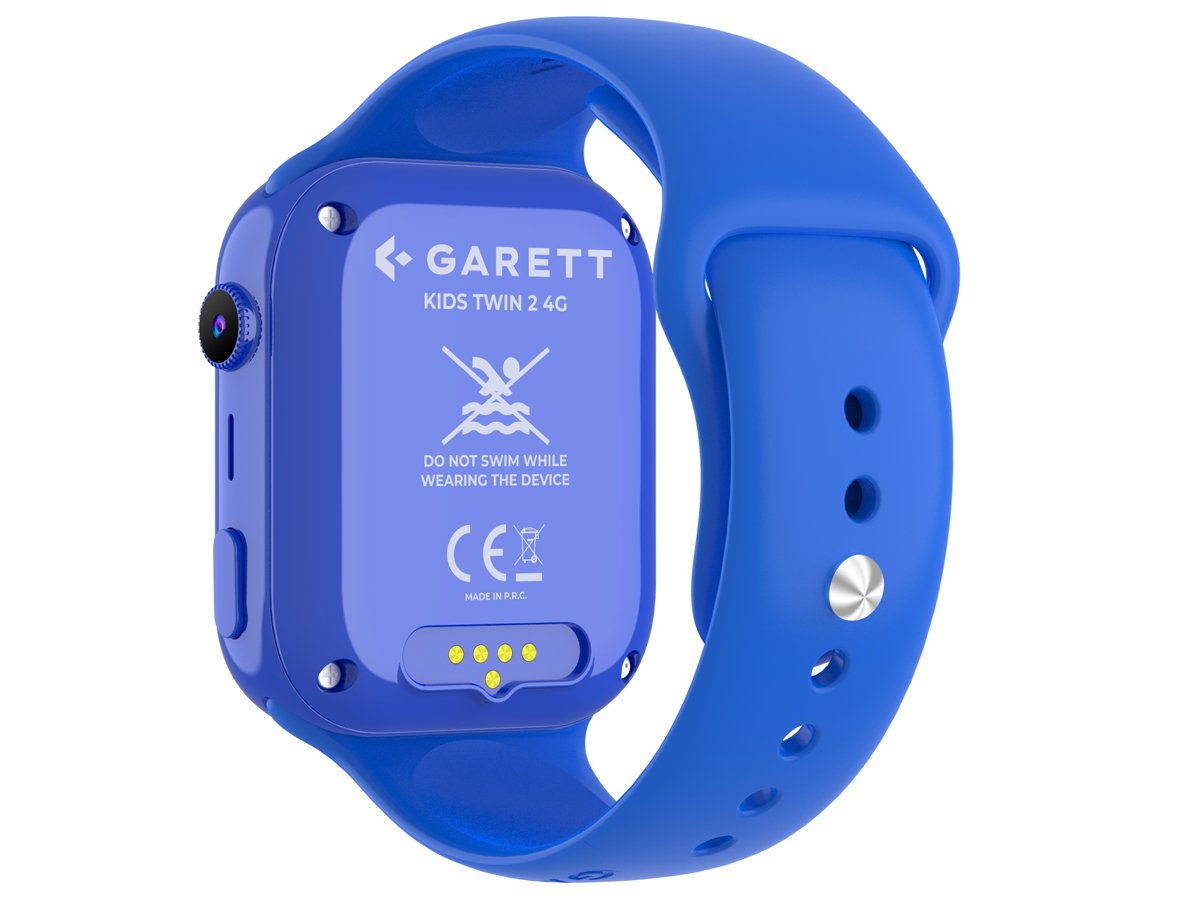 Smartwatch Garett Kids Twin 2 4G Blau - Rückansicht im Winkel