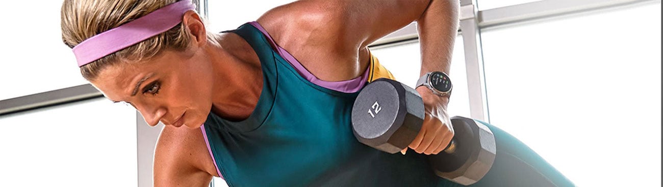 Garmin Vivoactive 4s czarnografitowy ćwiczenia