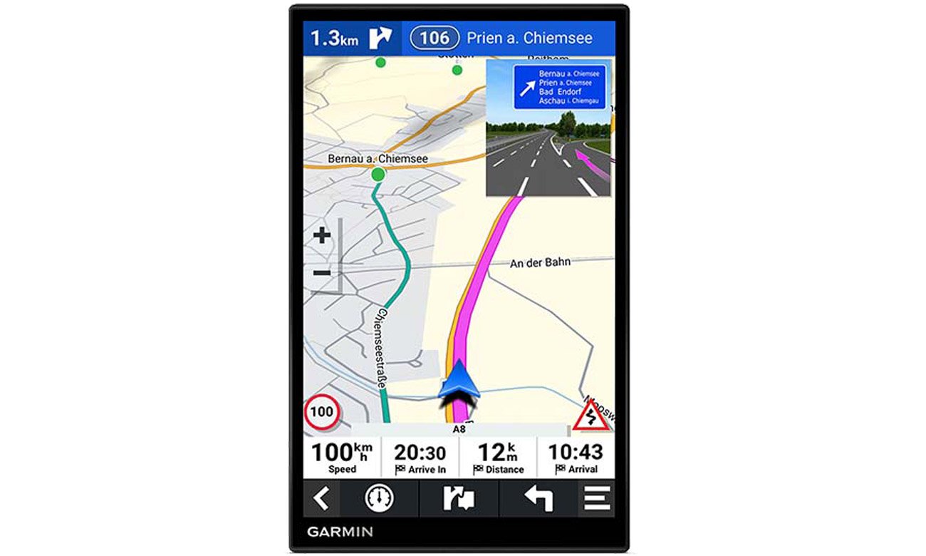 Nawigacja GPS Garmin DriveSmart 86 MT-D Europa - Widok z przodu pionowo, ekran