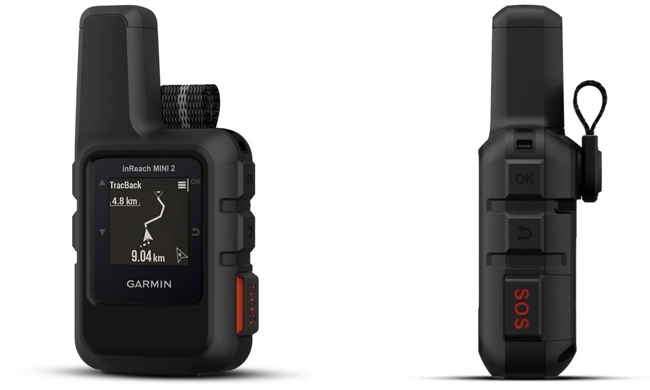 Komunikator satelitarny Garmin inReach Mini 2 - Widok od przodu pod kątem i z boku