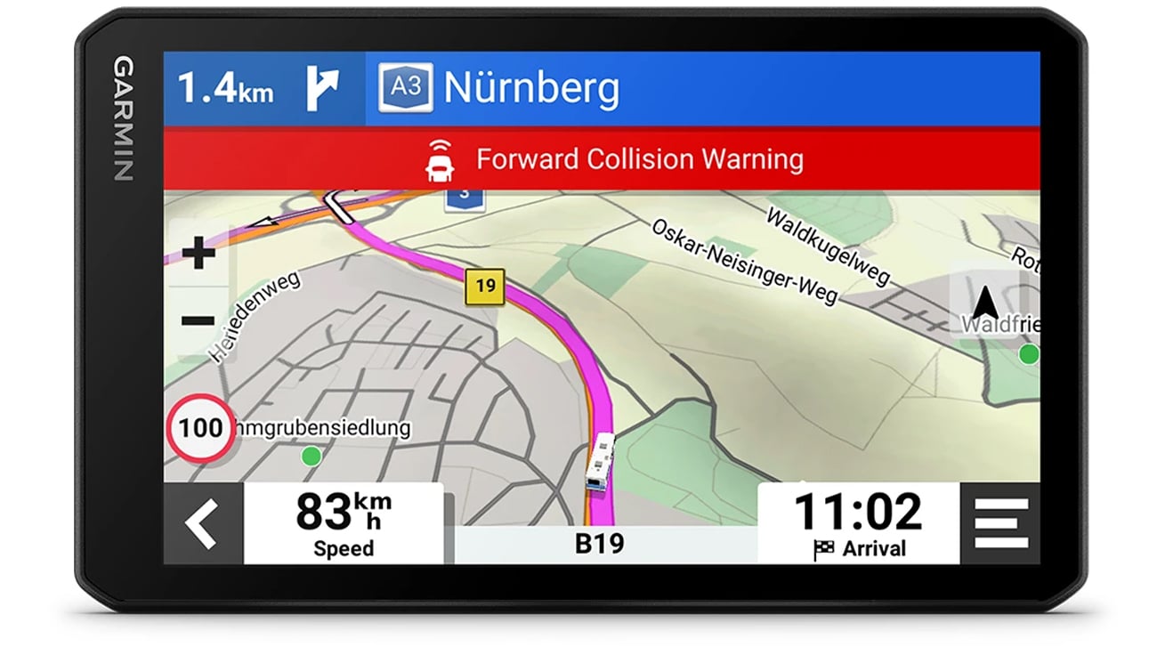 Nawigacja GPS dla kamperów Garmin CamperCam 795 - Widok od przodu