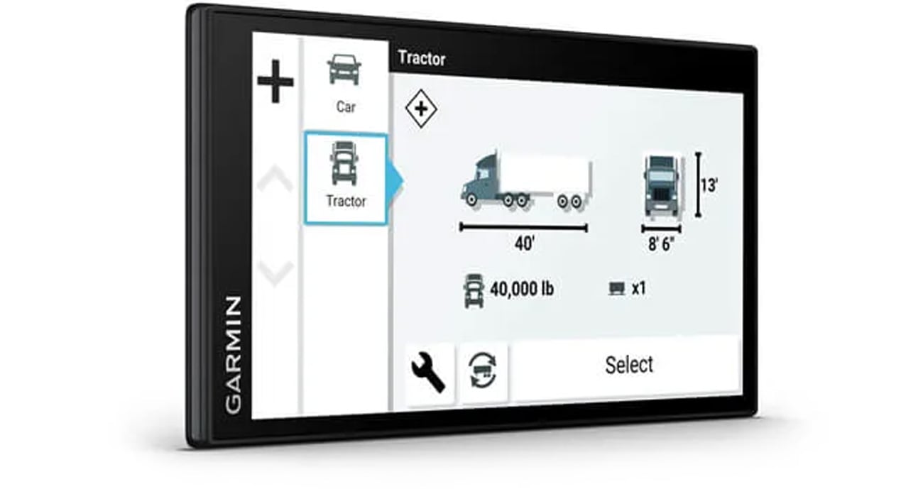 Nawigacja GPS Garmin Dezl LGV610 - Widok od przodu pod kątem