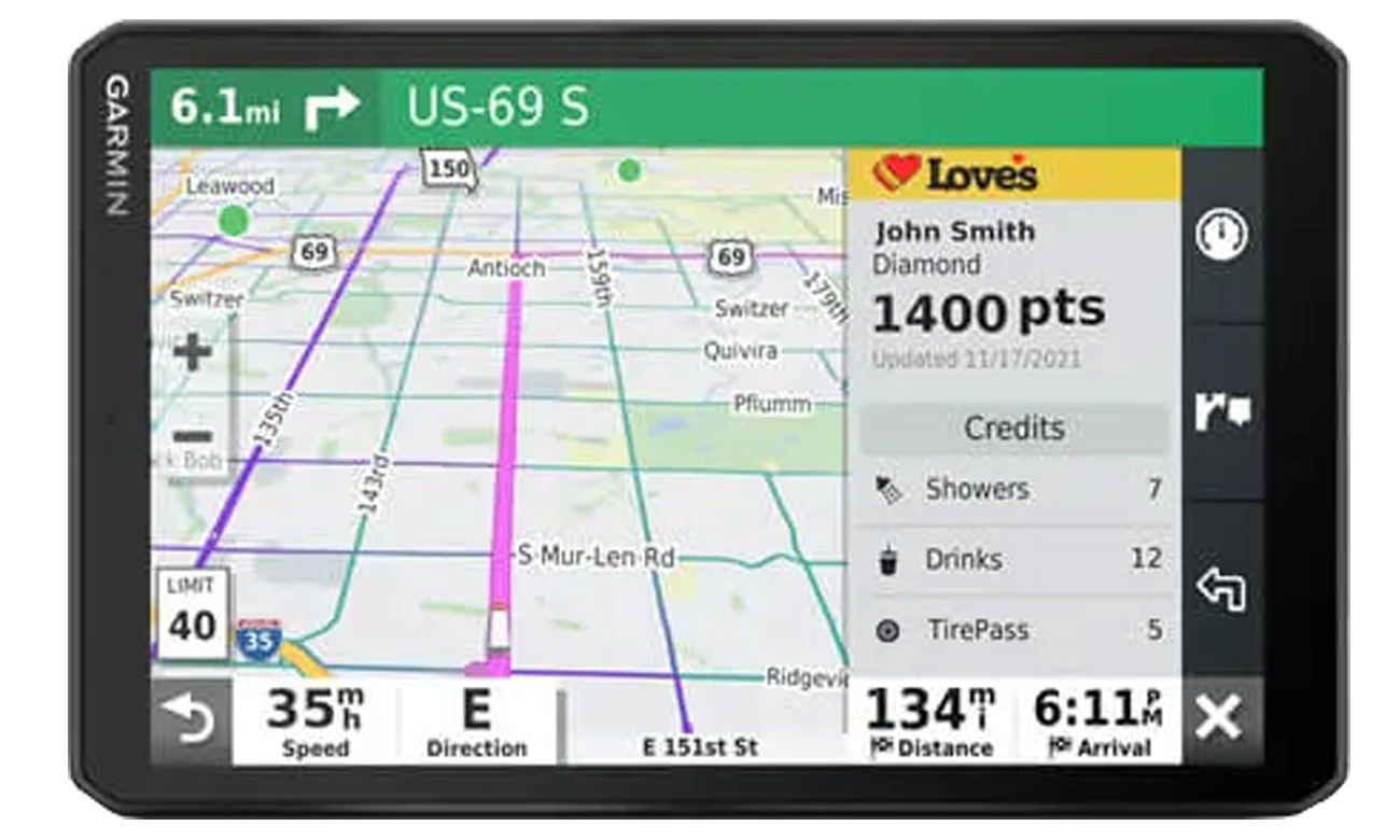Nawigacja GPS Garmin Dezl LGV810 - Widok od przodu