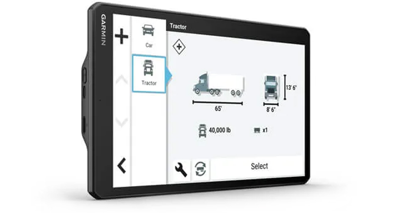 Nawigacja GPS Garmin Dezl LGV1010 - Widok od przodu pod kątem
