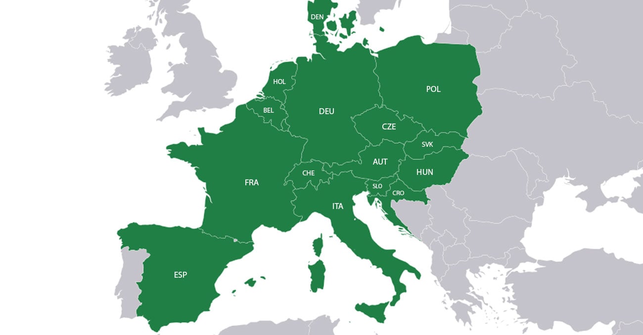 Szczegółowe mapy Europy Centralnej