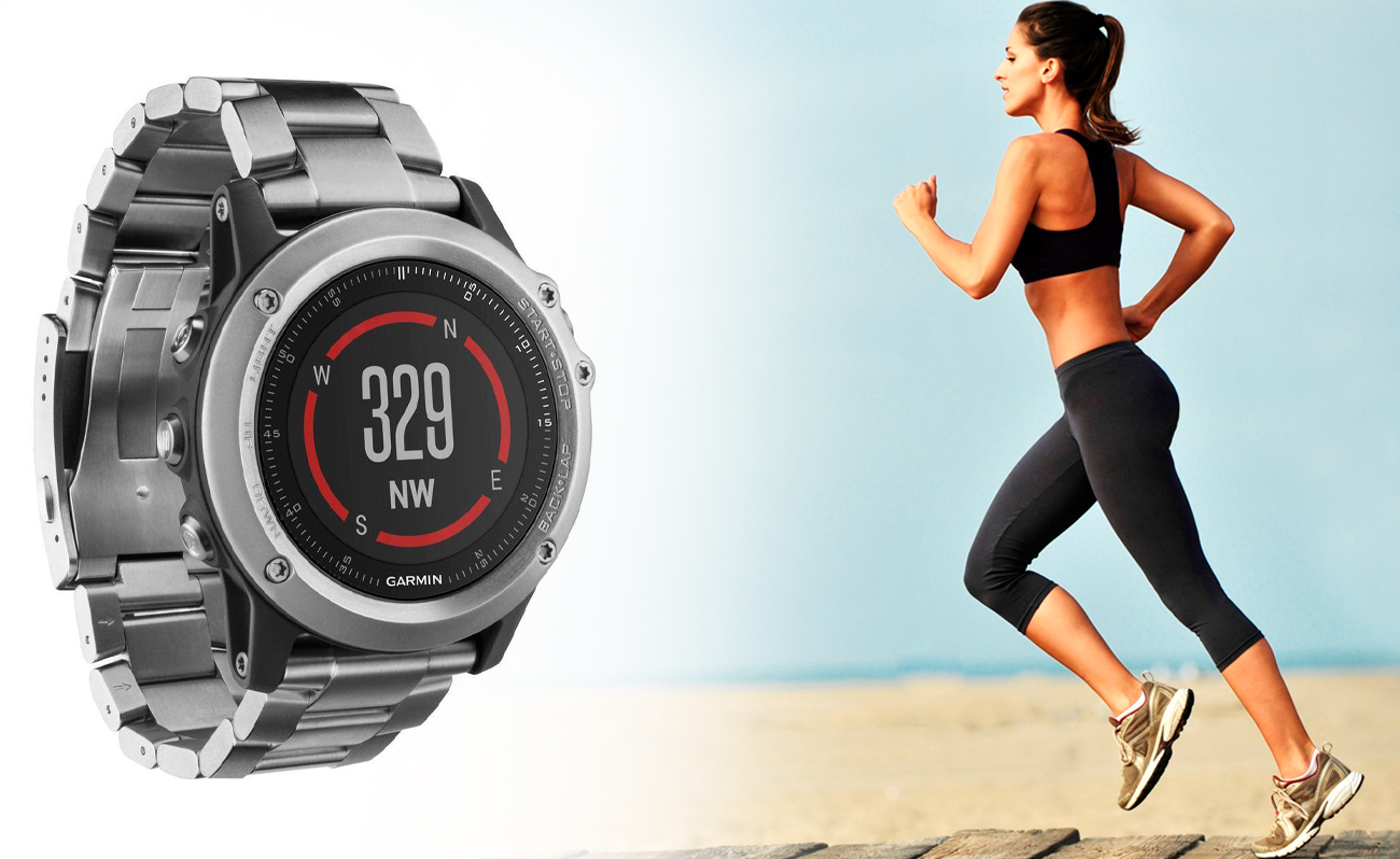 Zegarek sportowy Garmin Fenix 3 HR Bieganie przód