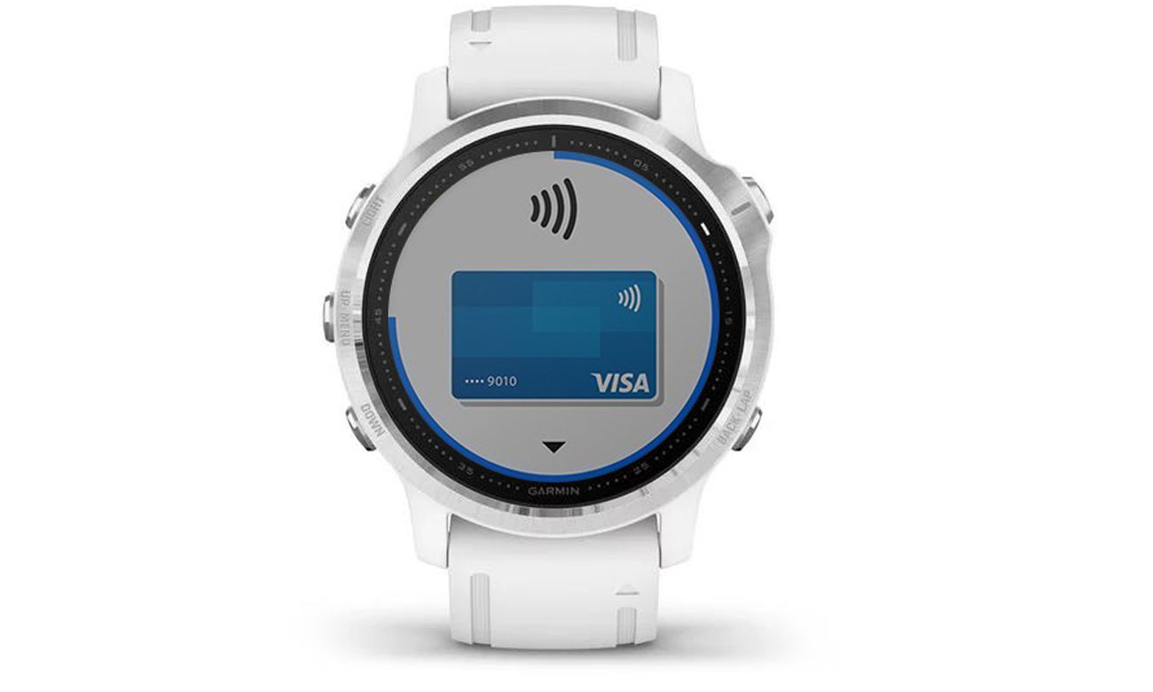 Smartphone Benachrichtigungen und Zahlungen ohne Portemonnaie mit der Smartwatch GARMIN Fenix 6S weiss silber