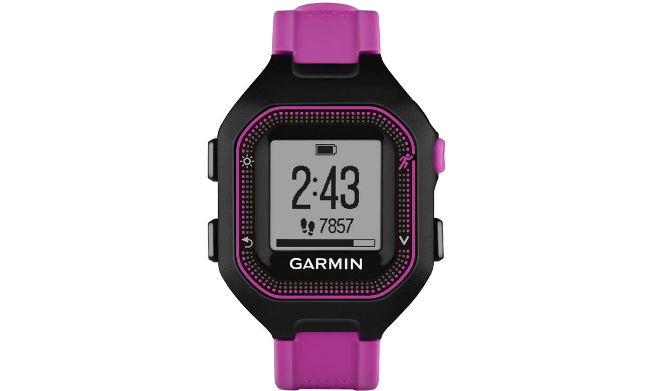 Garmin Forerunner 25 czarno-fioletowy widok z przodu