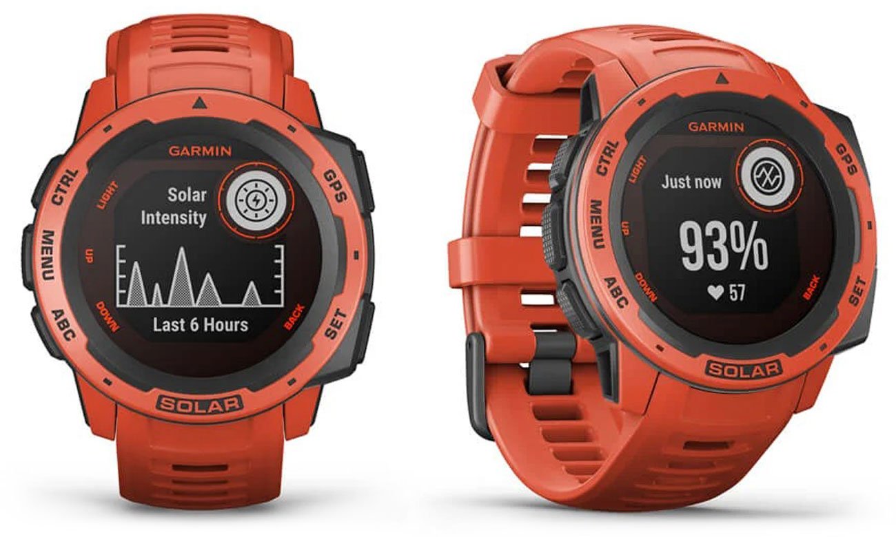 Zegarek sportowy Garmin Instinct Solar Ognistoczerwony