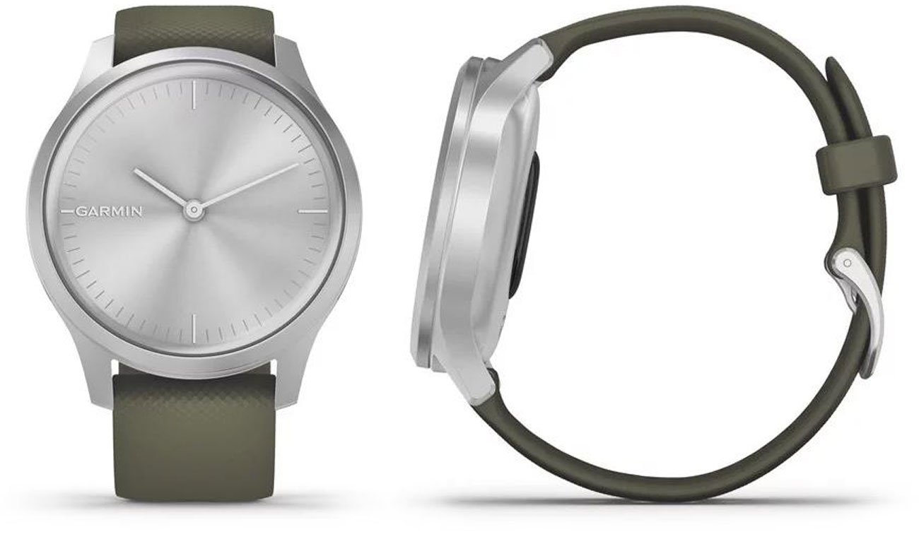 Zegarek hybrydowy Garmin vivomove 3 Style srebrno-zielony