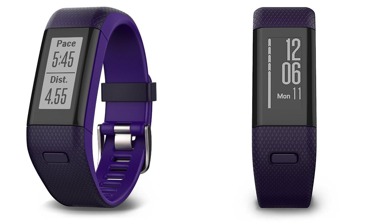 Opaska sportowa Garmin Vivosmart HR+ Fioletowy Przód bok