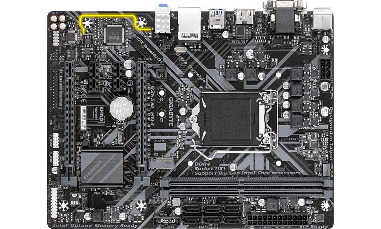 Gigabyte B365M HD3 - Złącza