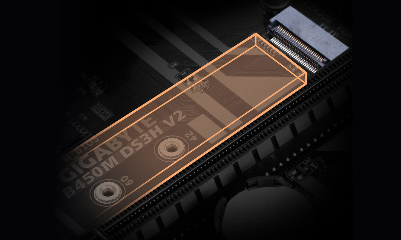Gigabyte B450M DS3H V2 - Złącze M.2