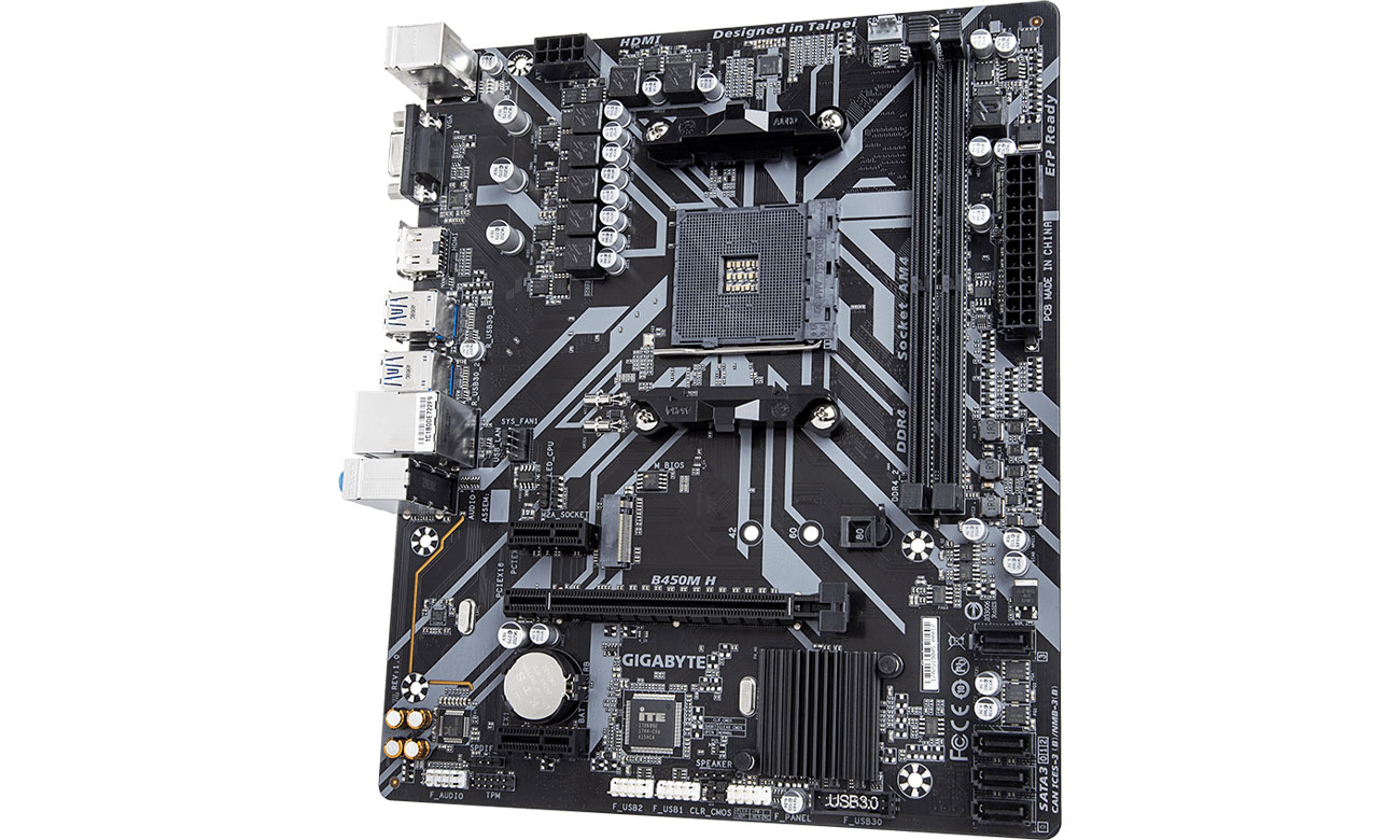 Gigabyte B450M H Złącza