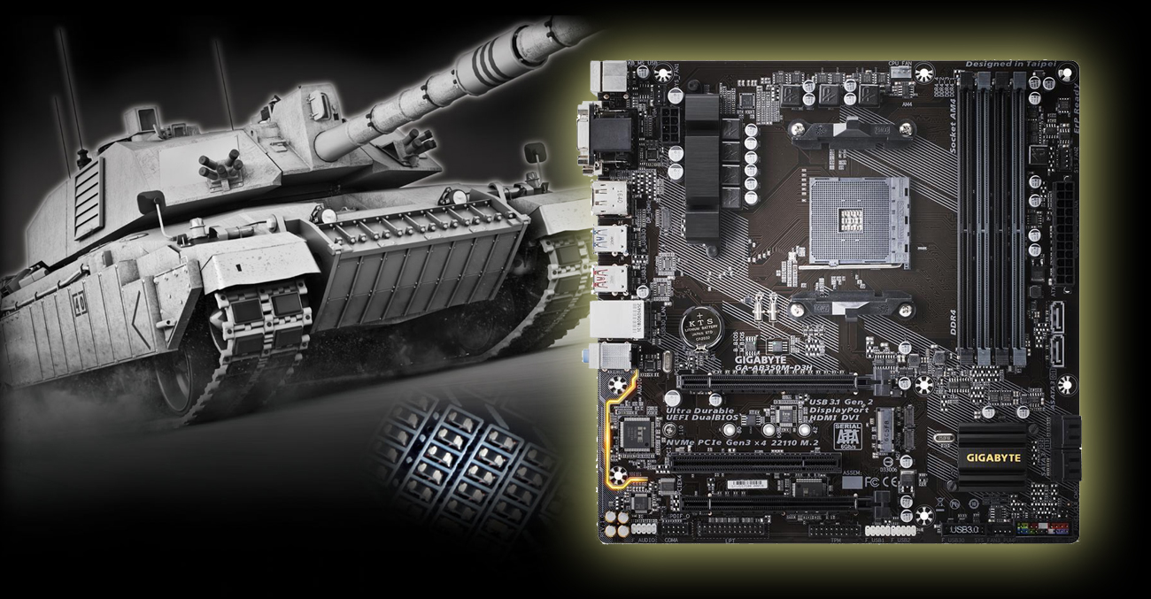Gigabyte GA-AB350M-D3H Ochrona rezystorów