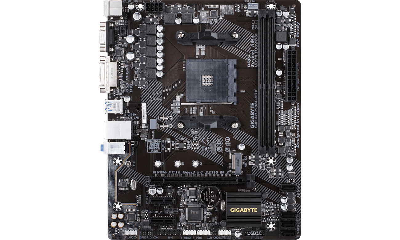 Gigabyte GA-AB350M-D3V Pamięć M.2 USB 3.1 Gen1