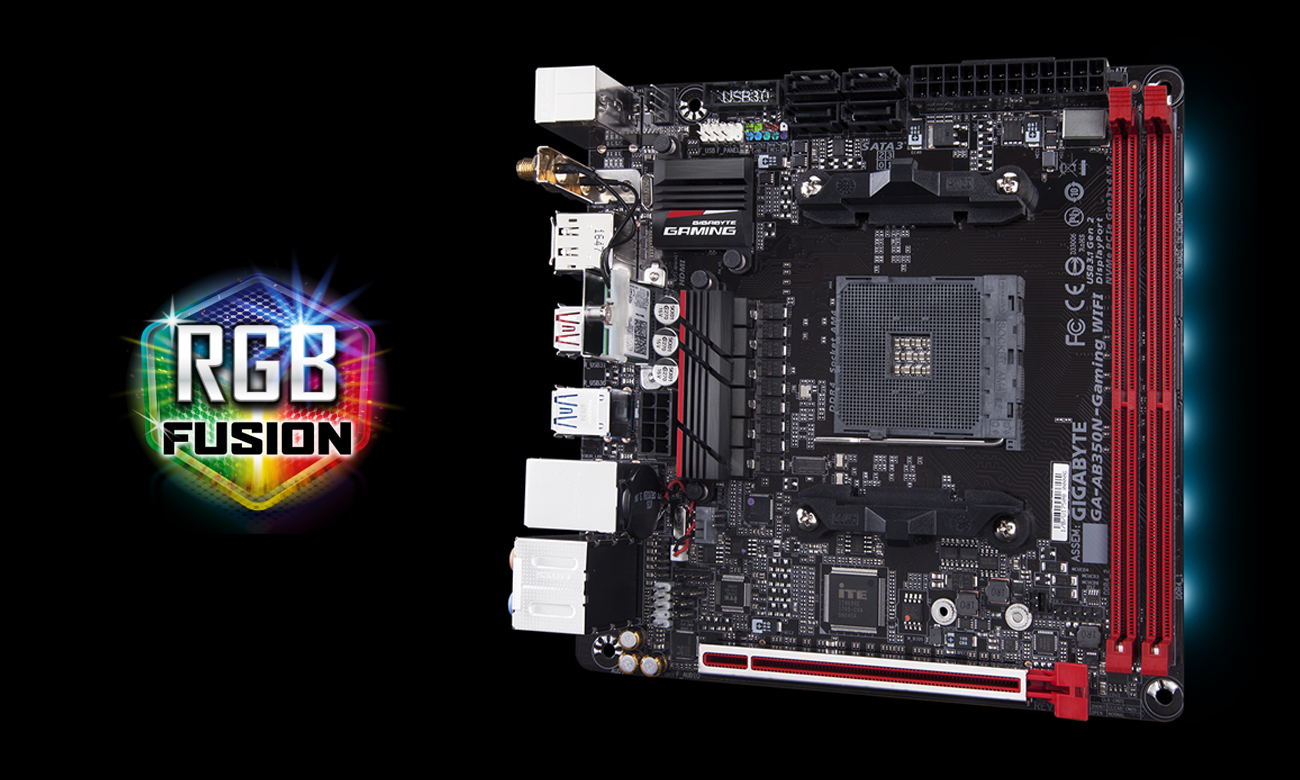Gigabyte GA-AB350N-GAMING-WIFI Podświetlenie RGB Fusion