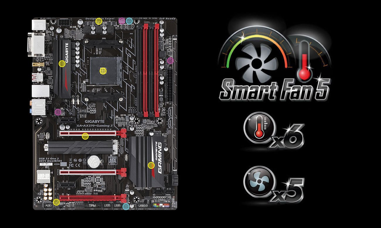 Gigabyte GA-AX370-GAMING 3 Chłodzenie Smart Fan 5