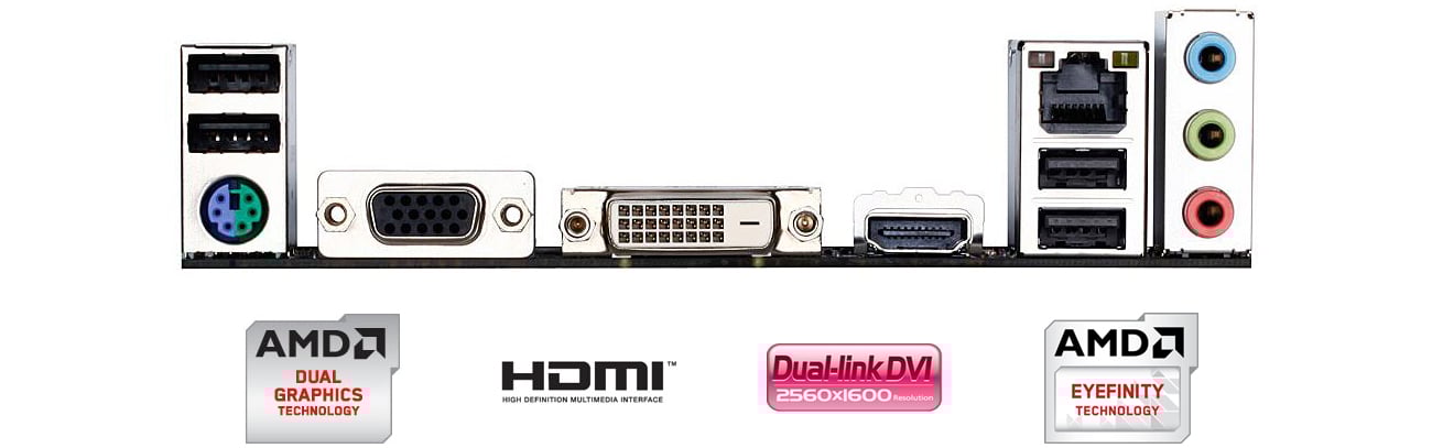 Gigabyte GA-F2A55M-HD2 złącza