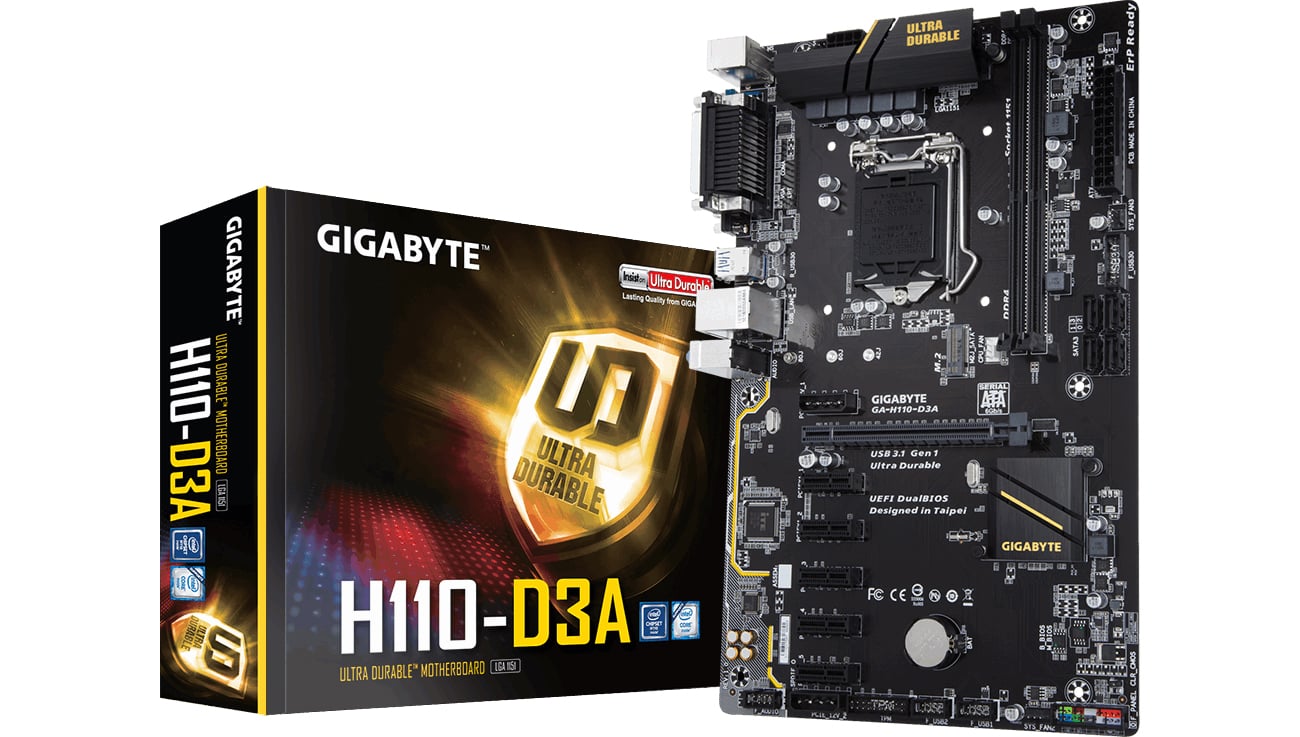 Płyta główna s1151 Gigabyte GA-H110-D3A PCI-E DDR4 USB 3.1 M.2