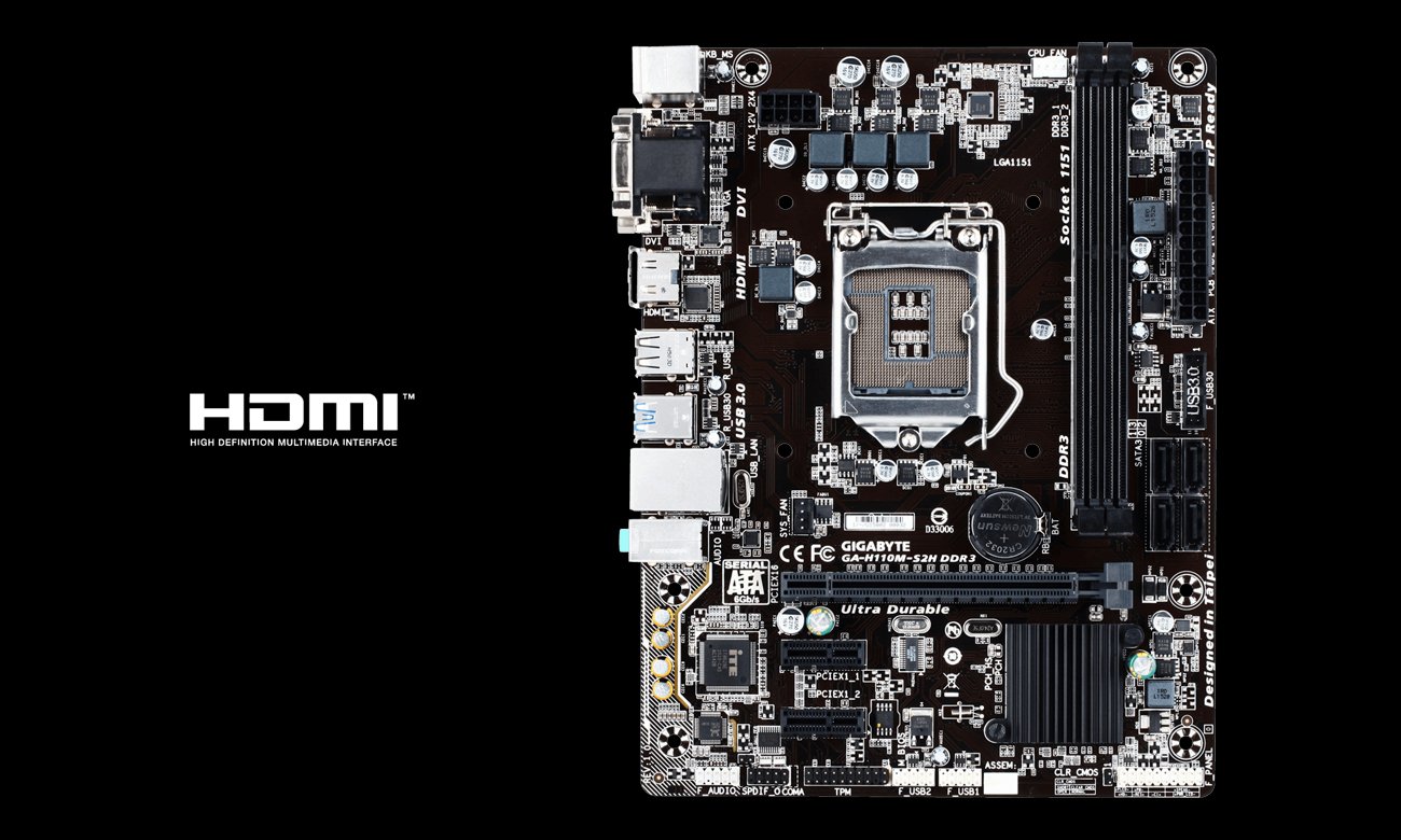 Płyta główna Socket 1151 Gigabyte GA-H110M-S2H DDR3 H110 PCI-E DDR3