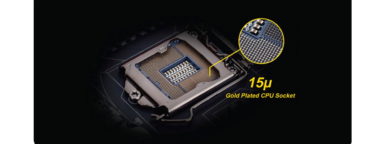 Gigabyte GA-H110M-S2PH pozłacane gniazdo procesora niezawodność