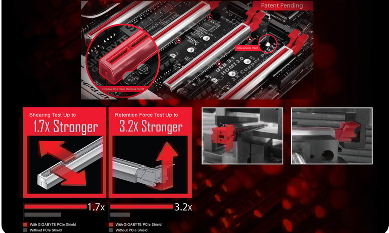 Ultra Durable ™ PCIe Metal Shielding