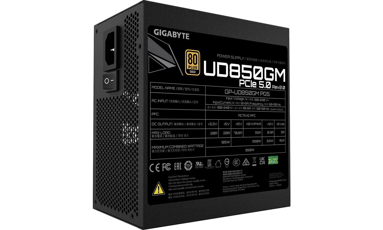 Gigabyte UD850GM etykieta