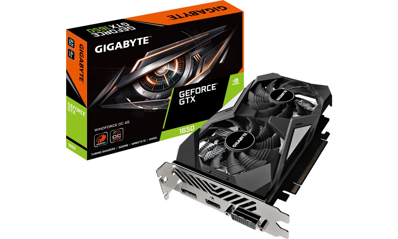 Karta graficzna NVIDIA Gigabyte GeForce GTX 1650 WINDFORCE D6 OC 4GB rev. 2.0 GV-N1656WF2OC-4GD rev. 2.0