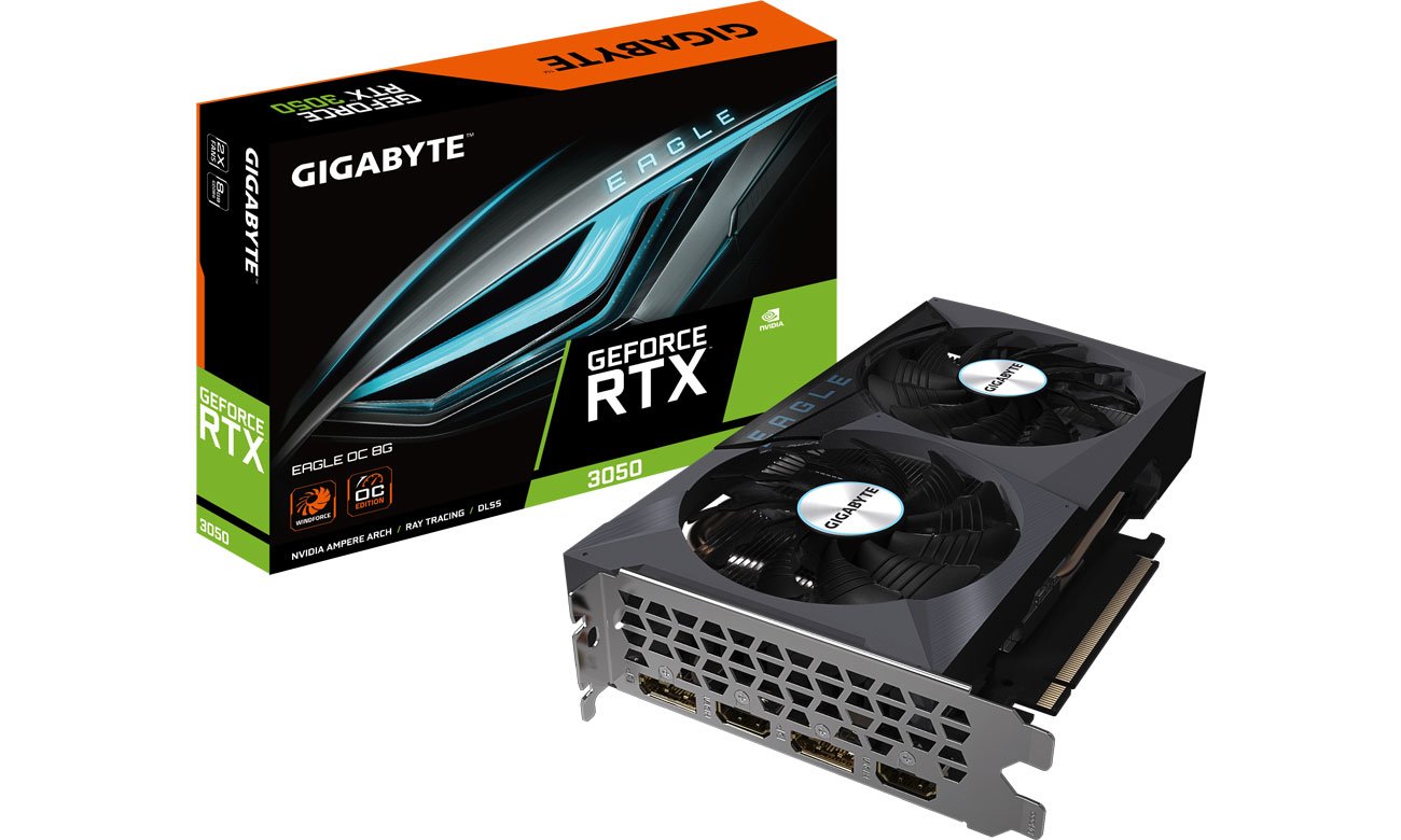 Gigabyte GeForce RTX 3050 EAGLE OC 8 ГБ GDDR6 GV-N3050EAGLE OC-8GD