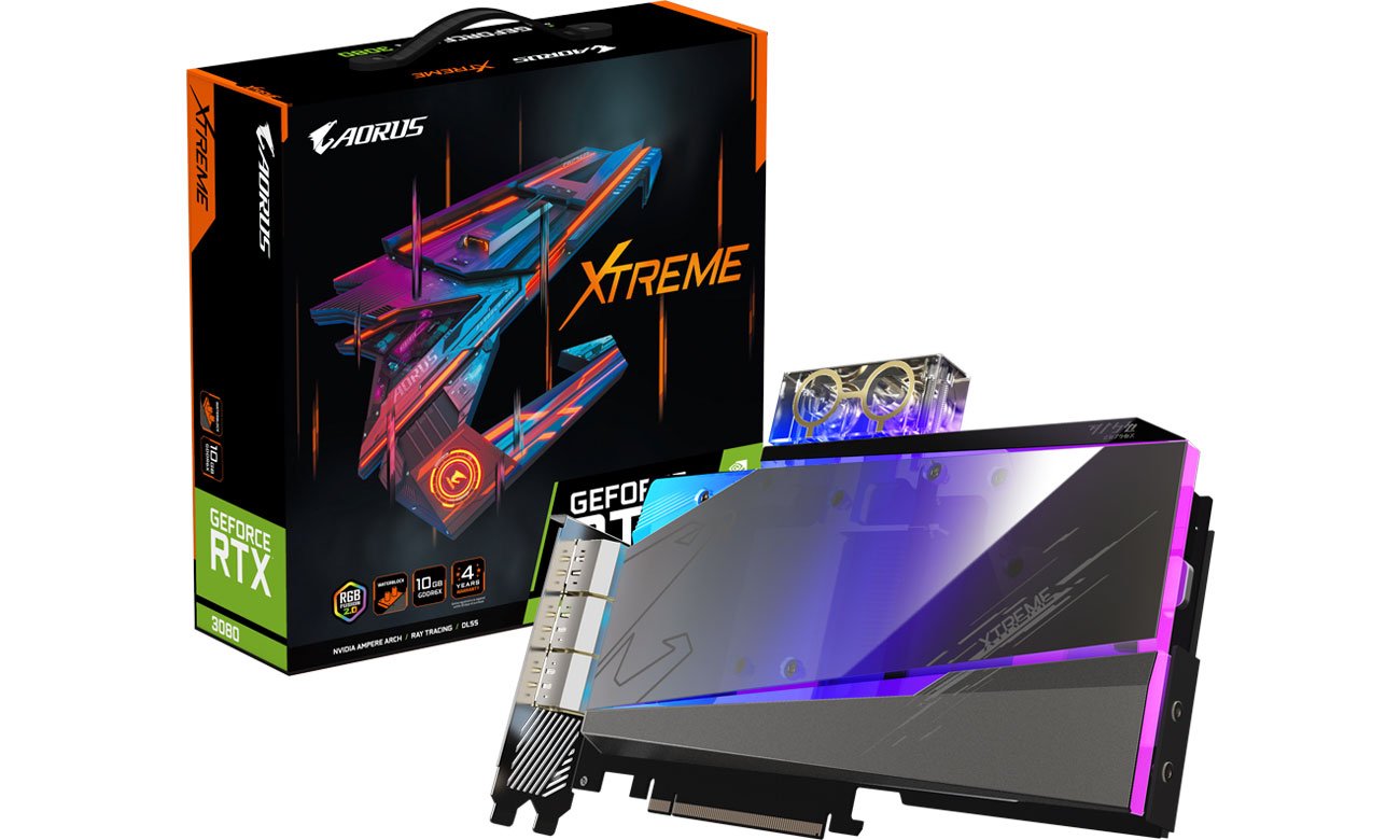 Karta graficzna NVIDIA Gigabyte GeForce RTX 3080 XTREME WATERFORCE WB 10GB GDDR6X GV-N3080AORUSX-WB-10GD