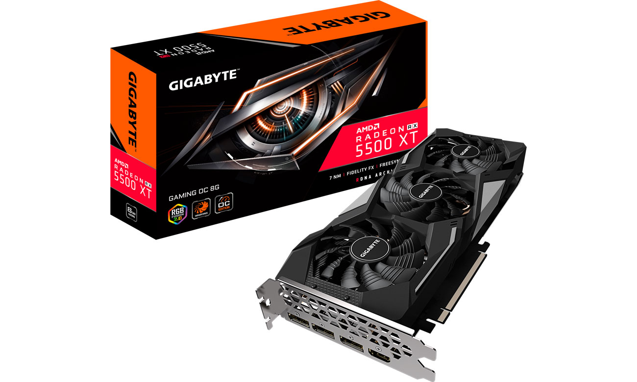 Karta graficzna AMD Gigabyte Radeon RX 5500 XT Gaming OC 8GB GDDR6 GV-R55XTGAMINGOC-8GD