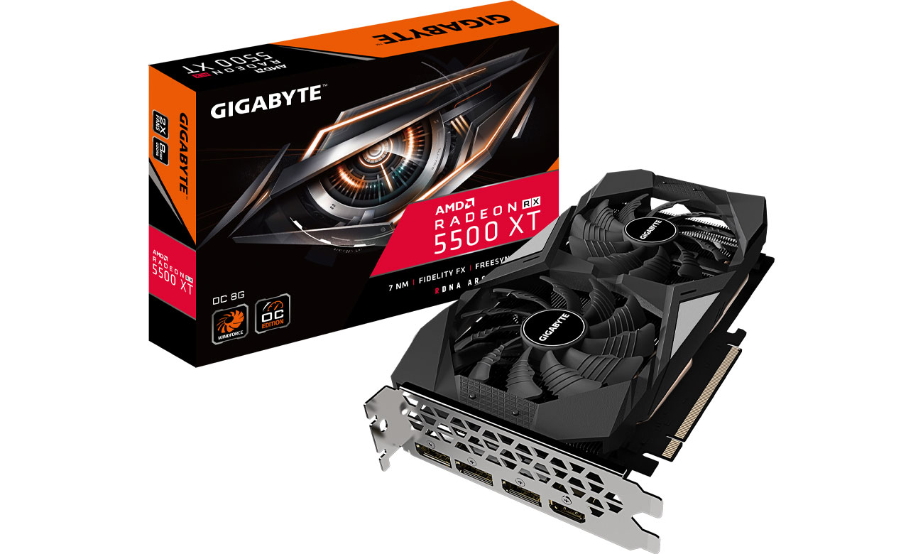 Karta graficzna AMD Gigabyte Radeon RX 5500 XT OC 8GB GDDR6 GV-R55XTOC-8GD