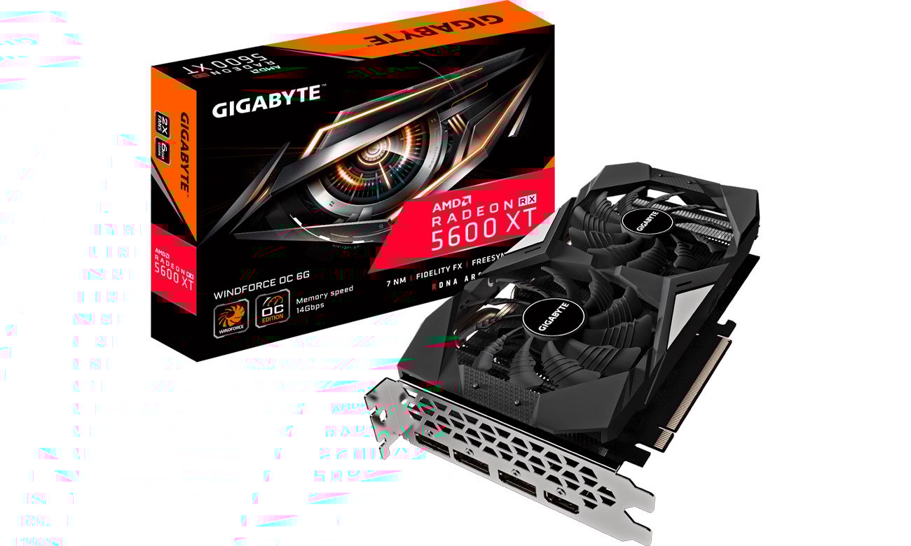 Karta graficzna AMD Gigabyte Radeon RX 5600 XT WINDFORCE OC 6G GDDR6 rev 2.0 GV-R56XTWF2OC-6GD 2.0