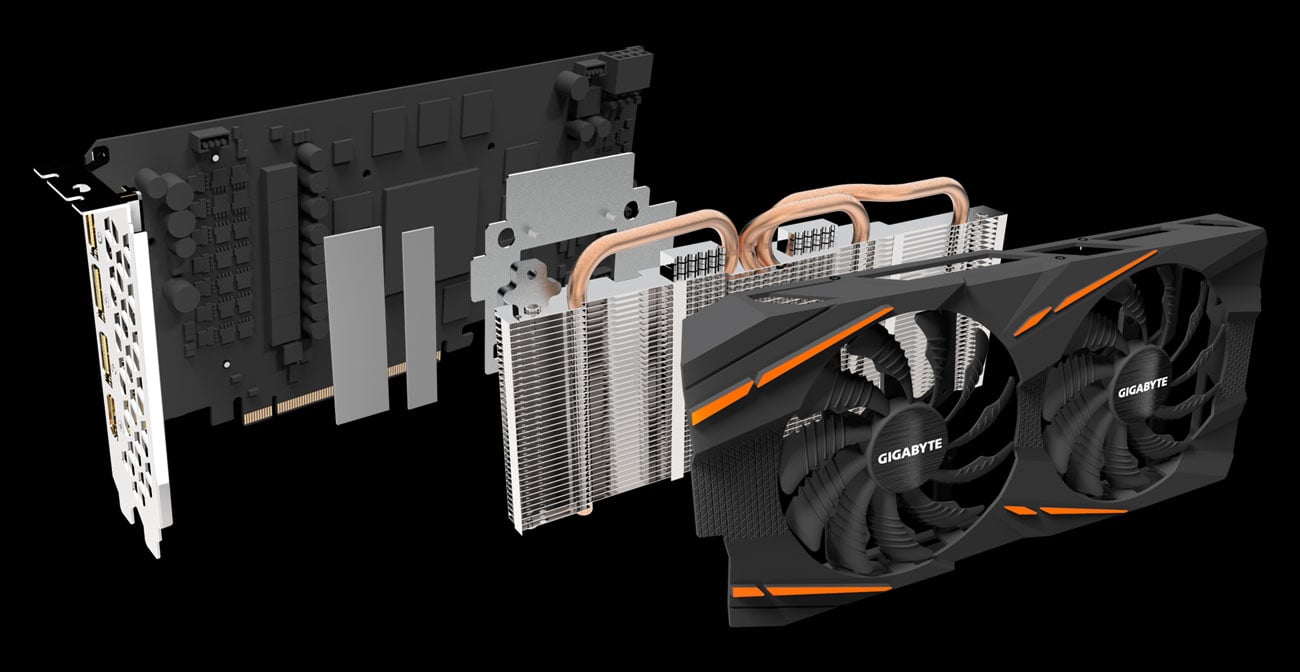 Gigabyte Radeon RX 570 GAMING 4GB GDDR5 komponenty