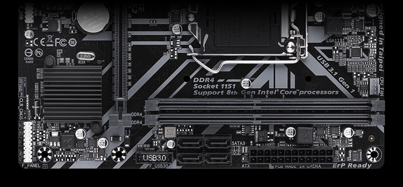 Gigabyte H310M S2 Porty M.2 oraz USB 3.1 Gen1