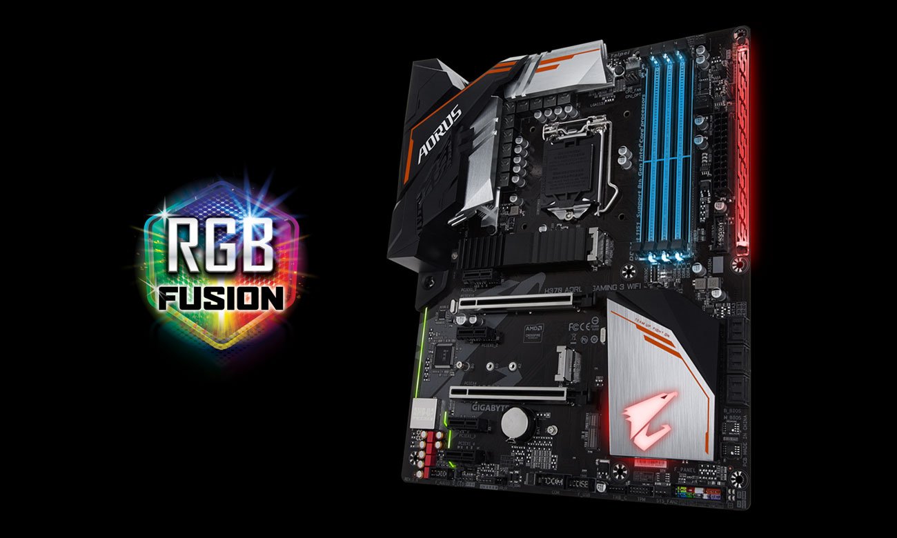 Gigabyte H370 AORUS GAMING 3 WIFI Podświetlenie RGB Fusion