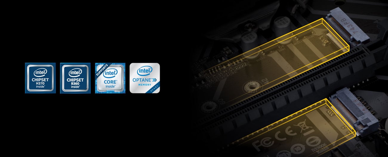 Gigabyte H370M D3H Dwa złącza Dual NVMe PCIe Gen3 M.2 x4/x2