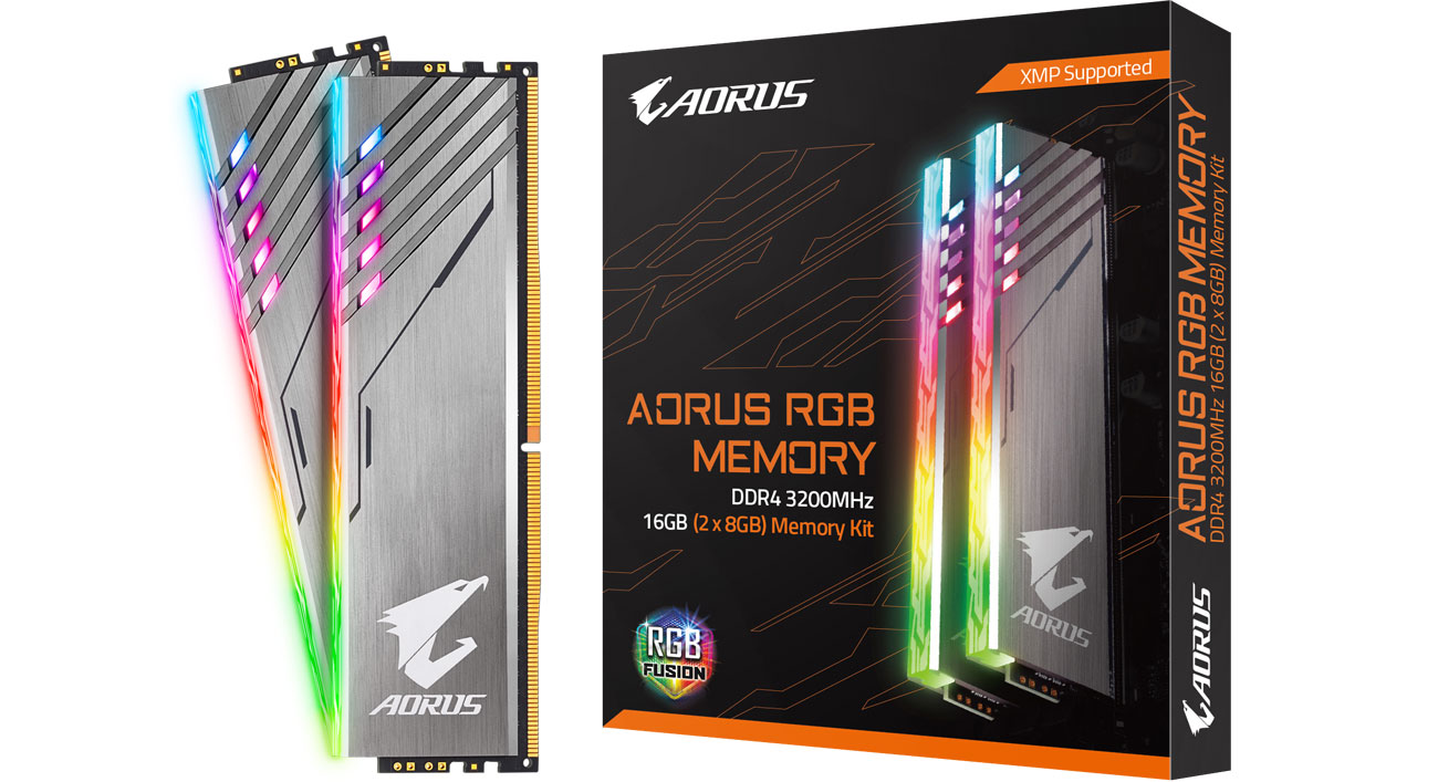 Pamięć RAM DDR4 Gigabyte 16GB (2x8GB) 3200MHz CL16 Aorus Silver RGB GP-AR32C16S8K2HU416R