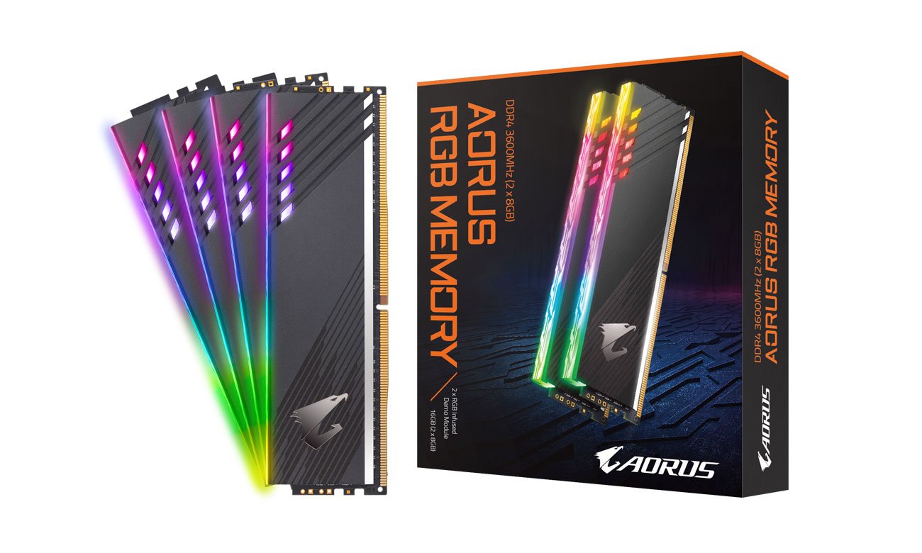 Pamięć RAM DDR4 Gigabyte 16GB (2x8GB) 3600MHz CL18 Aorus RGB GP-AR36C18S8K2HU416RD