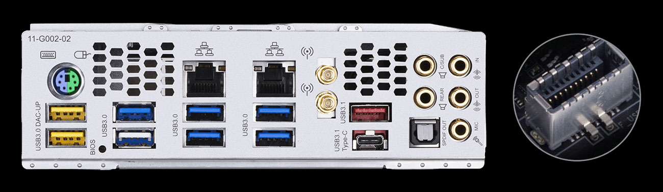 Gigabyte X399 DESIGNARE EX Porty USB