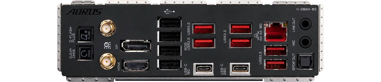 Gigabyte X670E AORUS XTREME Porty