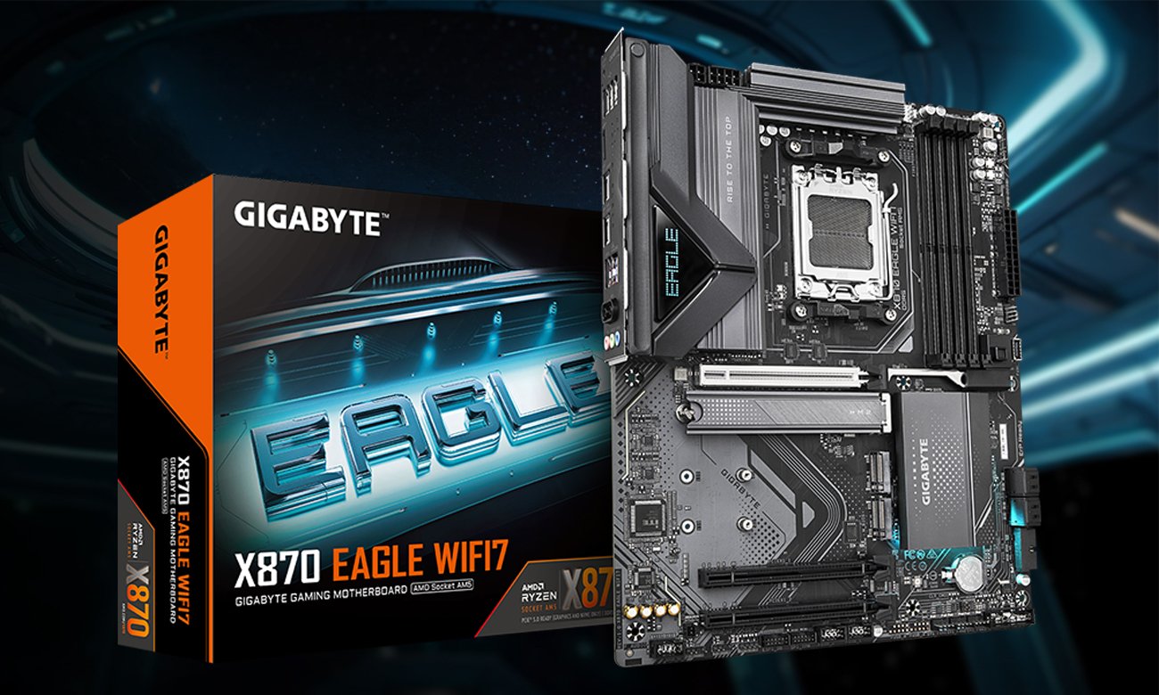 Gigabyte X870 EAGLE WIFI7 - Widok ogólny, grafika z tłem