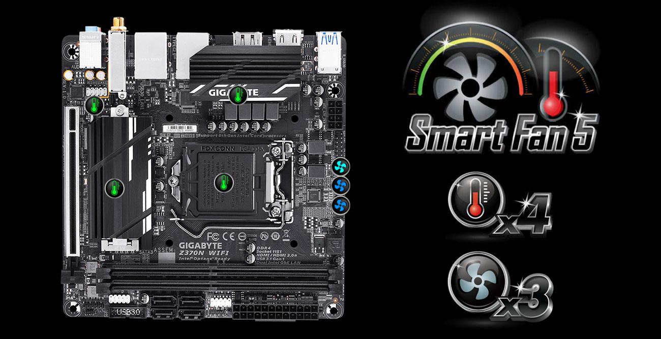Gigabyte Z370N WIFI Smart Fan 5