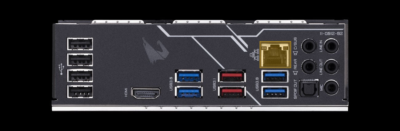 Gigabyte Z390 AORUS ELITE Złącza, port LAN