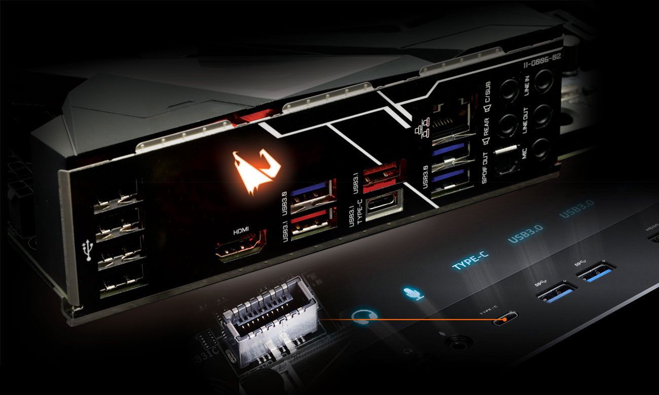Gigabyte Z390 AORUS PRO Złącza USB