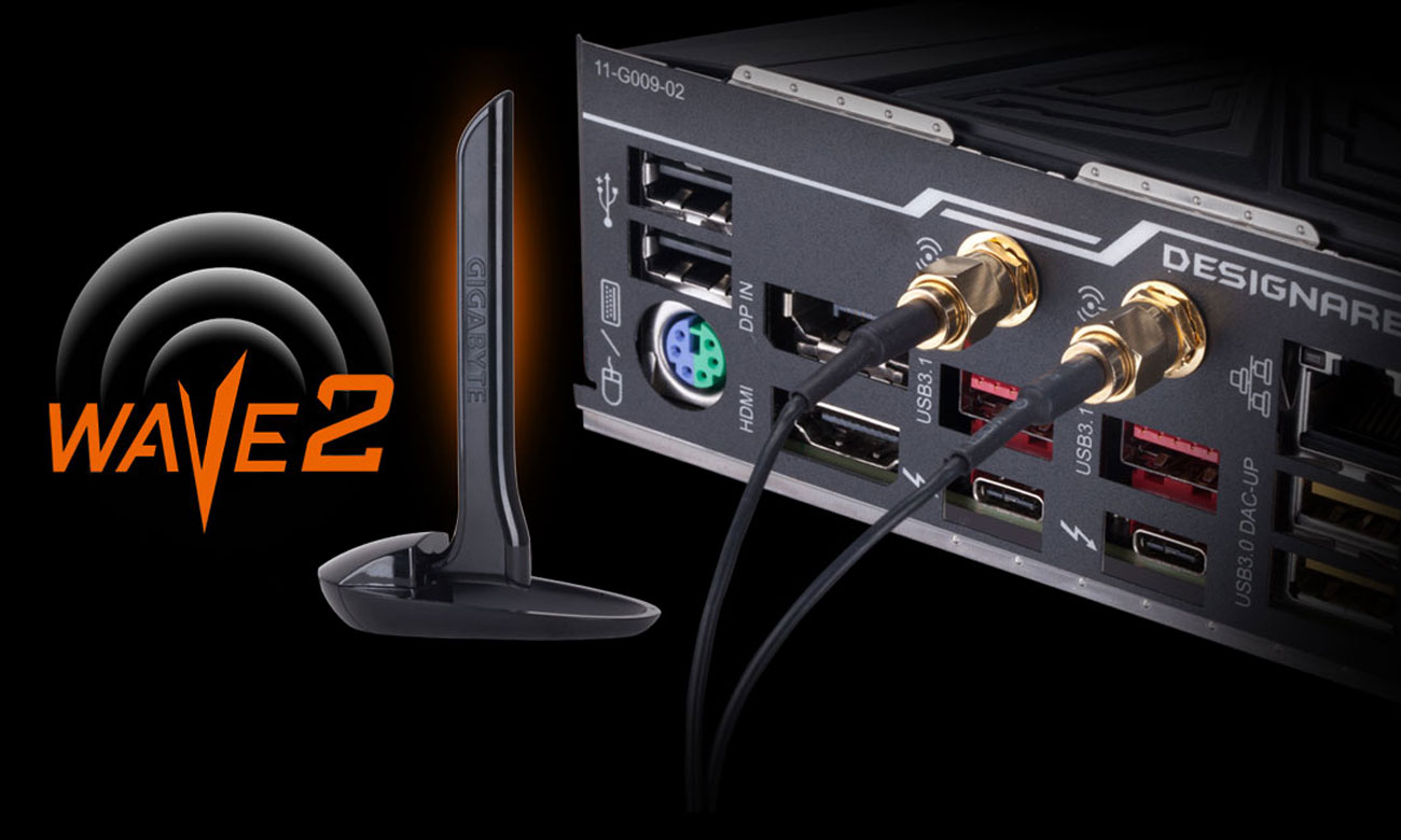 Gigabyte Z390 DESIGNARE Łączność LAN, WiFi