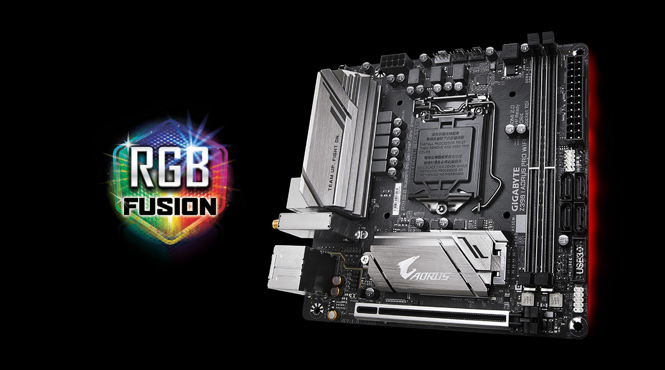 Gigabyte Z390 I AORUS PRO WIFI Podświetlenie RGB Fusion